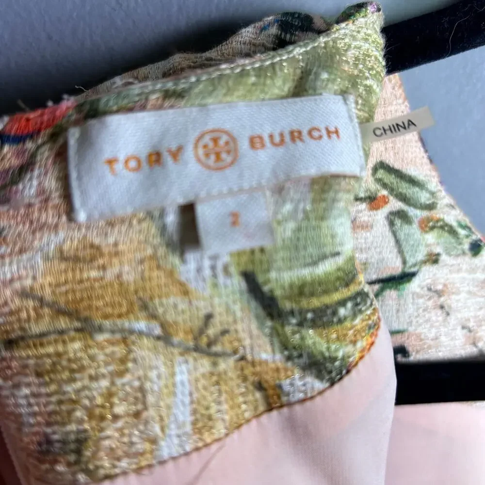 Tory Burch Dress size 2 Kaley Floral‎ Tweed pastel feminine work fairy corpcore